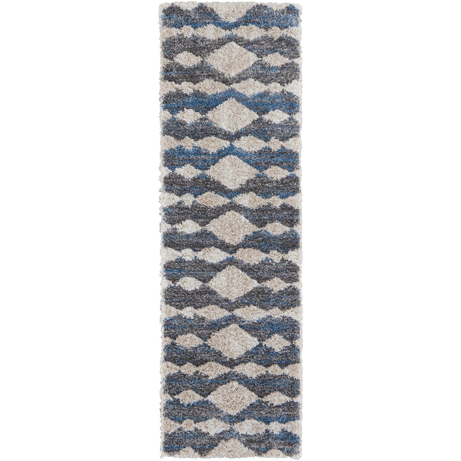 Feizy Mynka 39IFF Transitional Diamond in Ivory/Gray/Blue