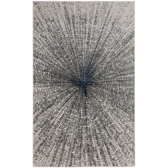 Feizy Micah 39LTF Modern Abstract Rug in Ivory/Gray/Blue