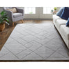 Feizy Redford 8848F Transitional Solid in Gray/Silver