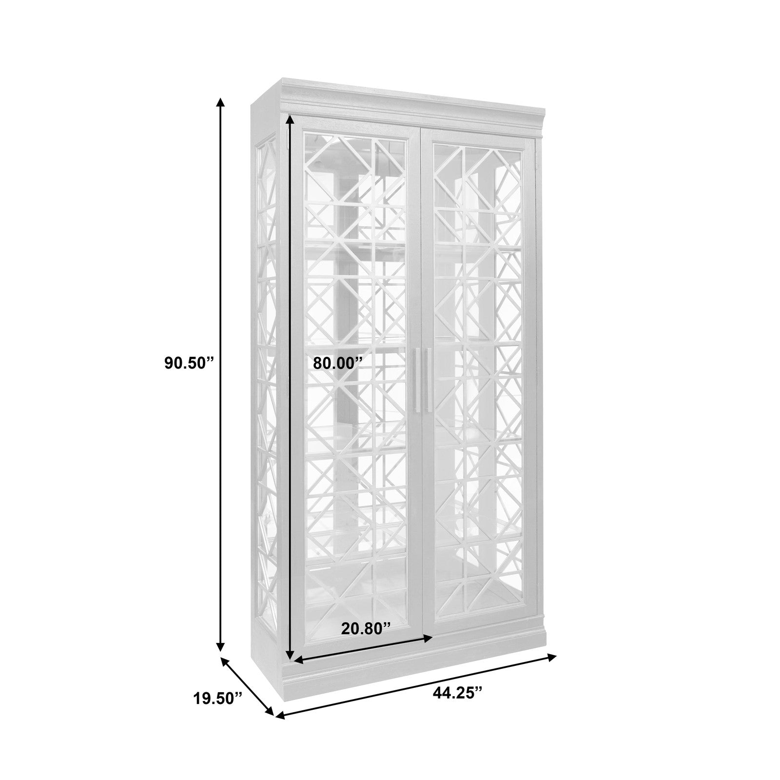 Pulaski Furniture 4 Shelf Display Cabinet with Decorative Glass Doors