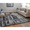 Feizy Coda 8929F Modern Abstract Rug in Black/White