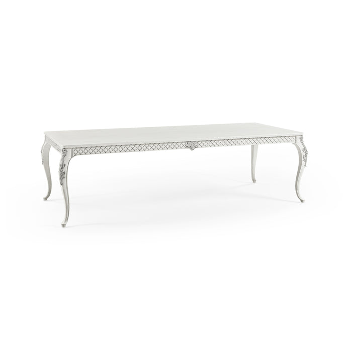 Jonathan Charles White Inversion Lattice Leg Dining Table