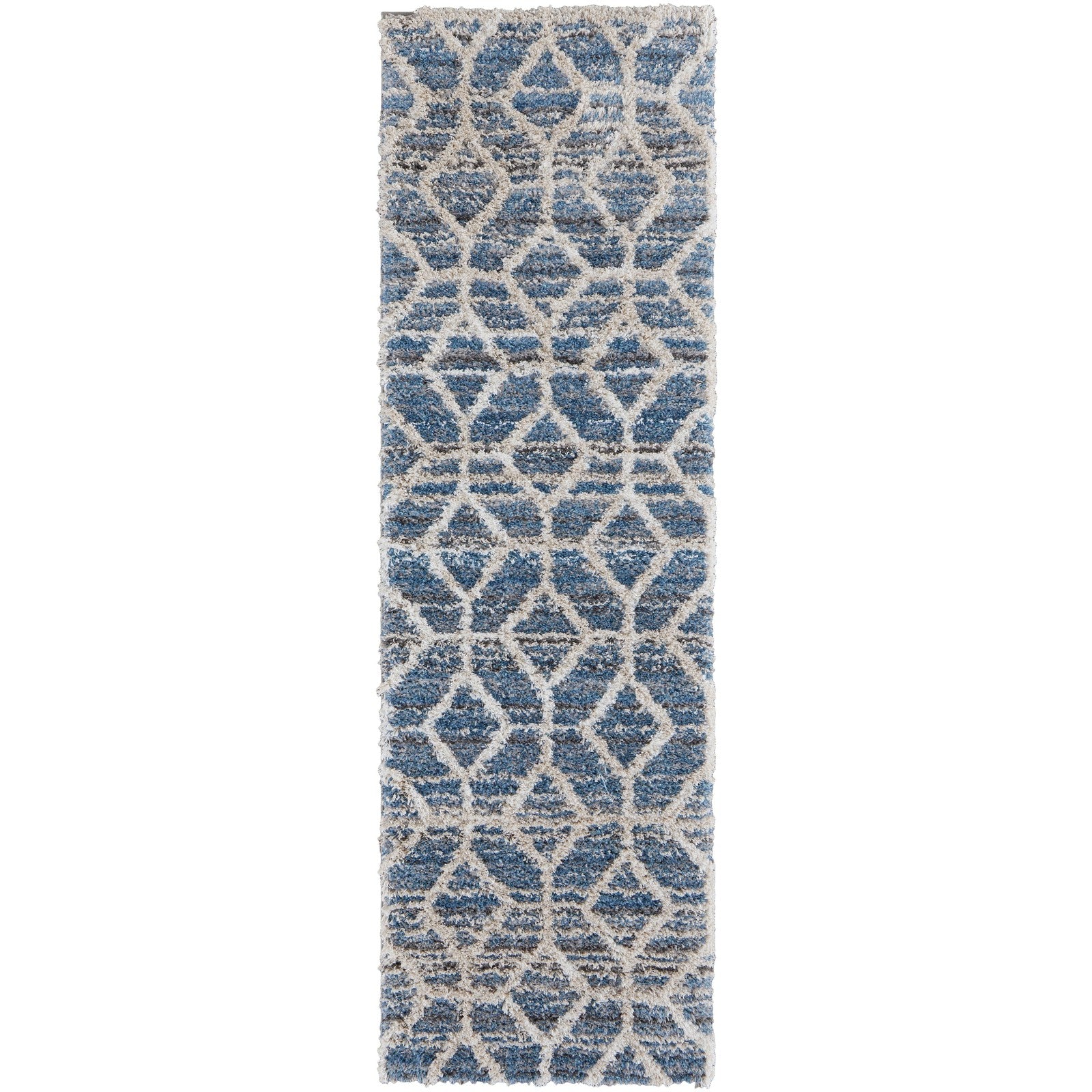 Feizy Mynka 39ICF Transitional Diamond in Blue/Ivory