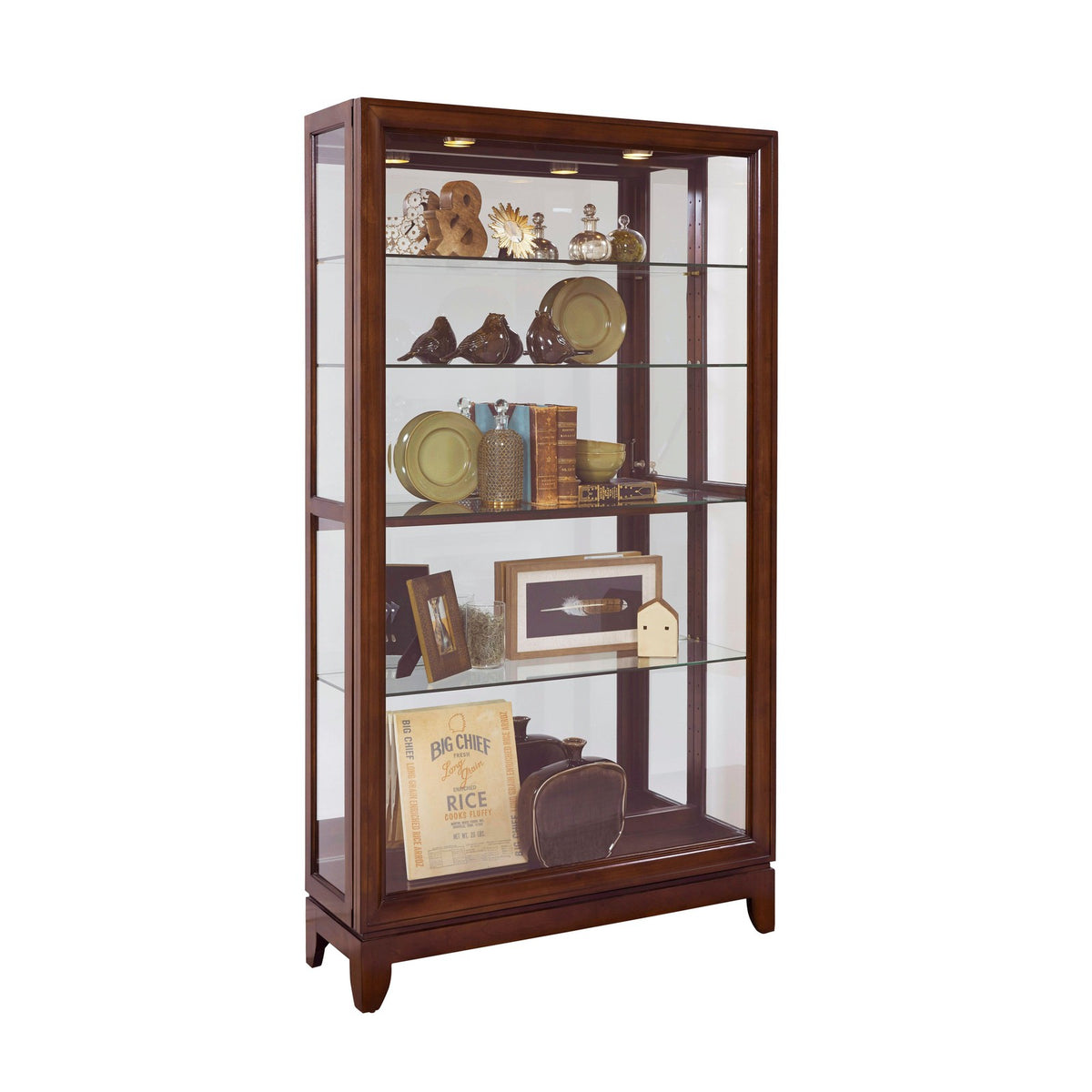 Pulaski Furniture PFC Curios Two Way Sliding Door 5 Shelf Curio Cabine ...