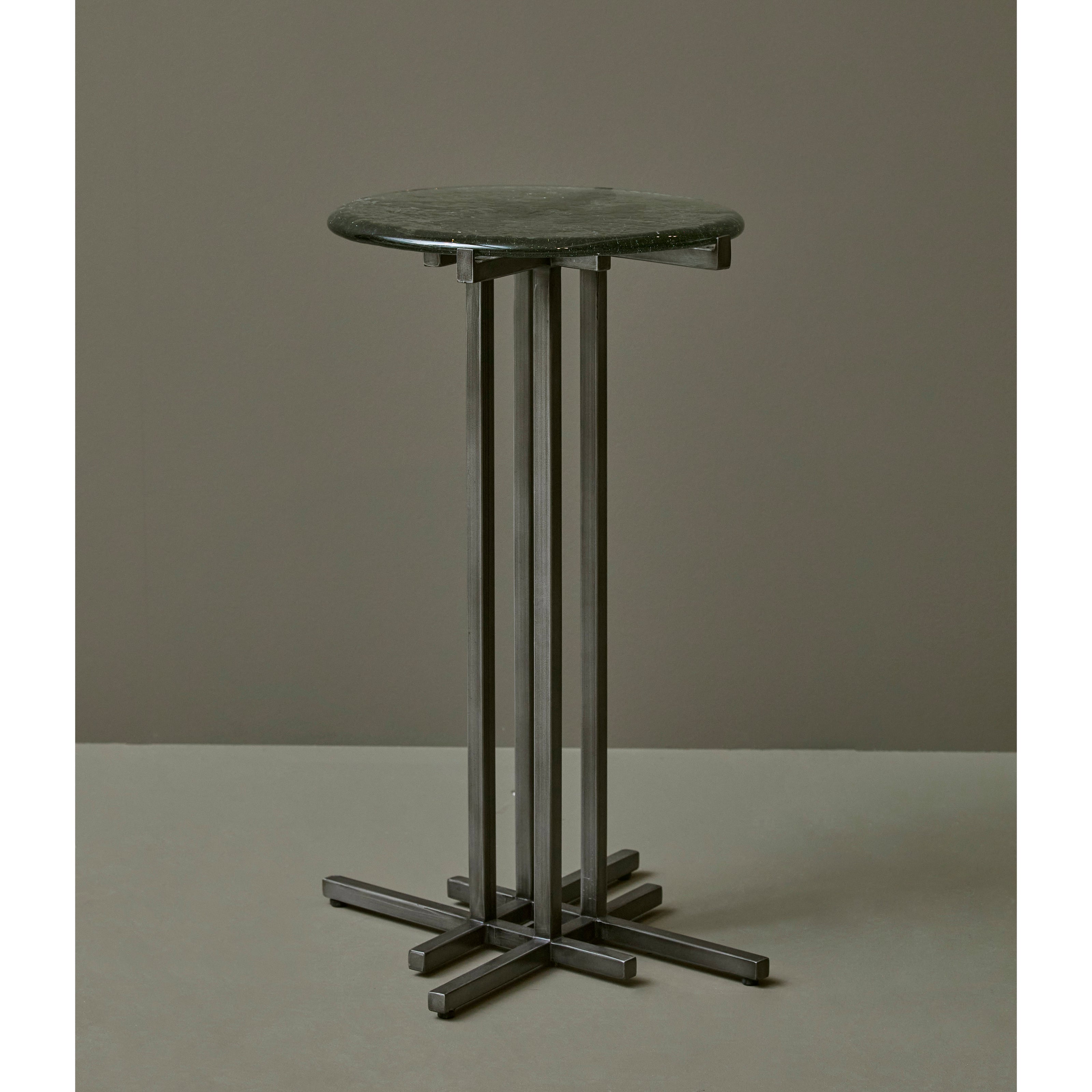 Pulaski Furniture Accents Glass Top Spot Table with Metal Base Pedestal
