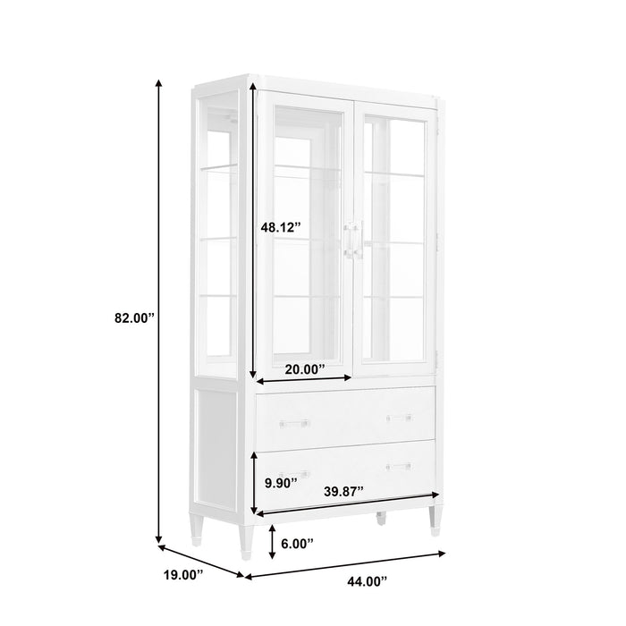 Pulaski Furniture Zoey Glass Door China Cabinet with Drawers