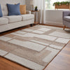 Feizy Pollock 8954F Modern Geometric in Ivory/Brown/Tan