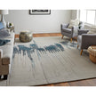 Feizy Anya 8882F Transitional Abstract Rug in Ivory/Blue/Gray