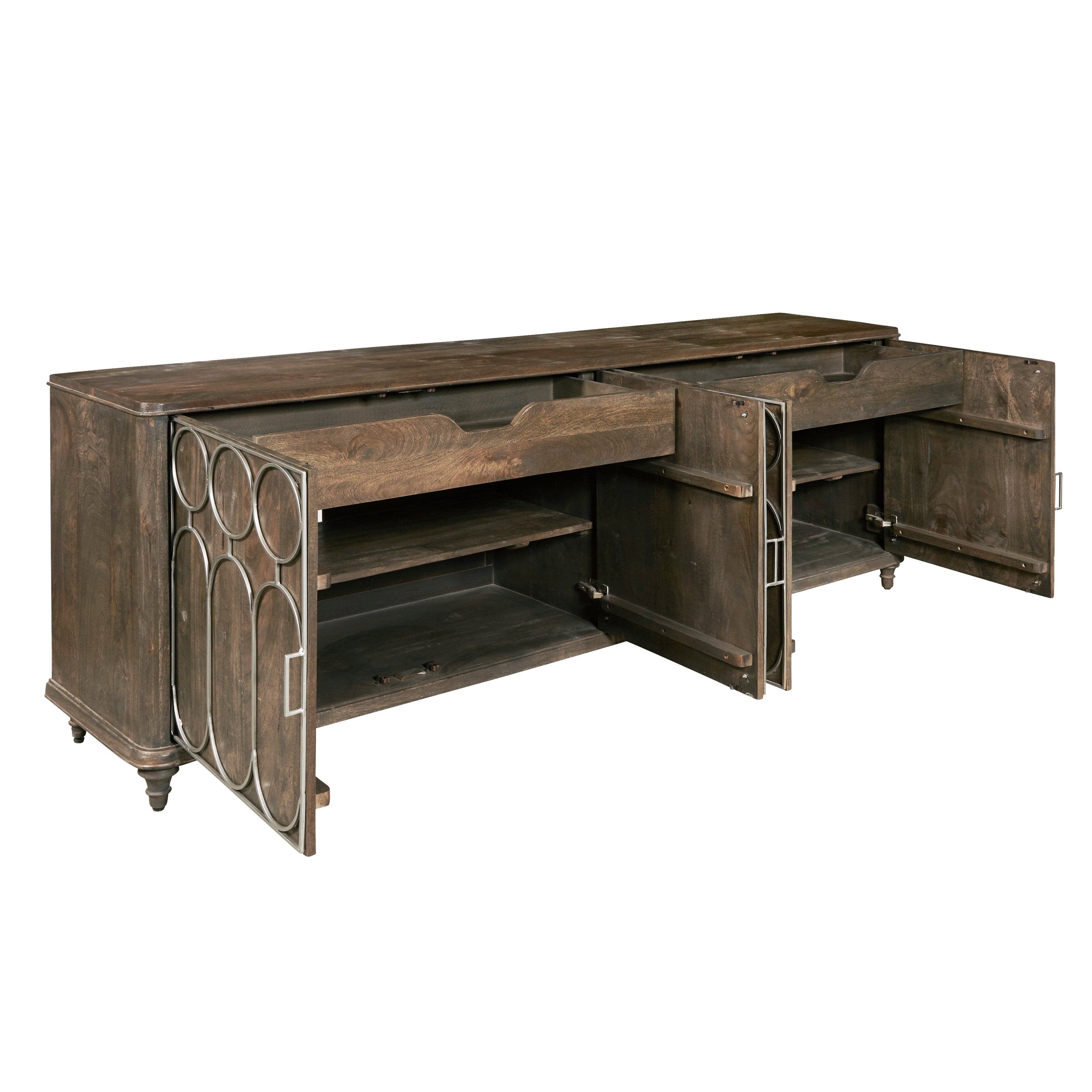 Pulaski Furniture Accents 4-Door Console with Tray Drawers