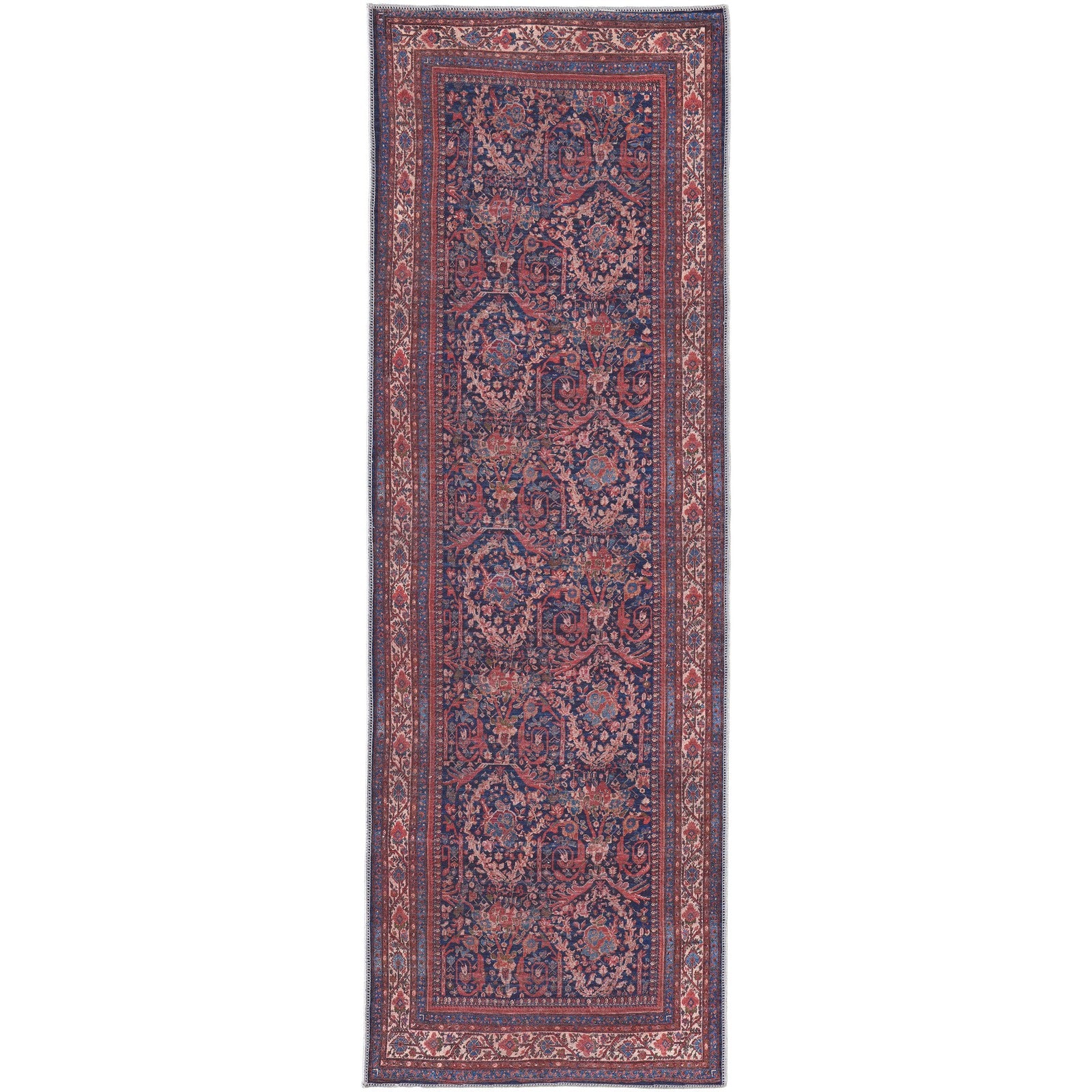 Feizy Rawlins 39HGF Transitional Oriental in Red/Blue/Tan