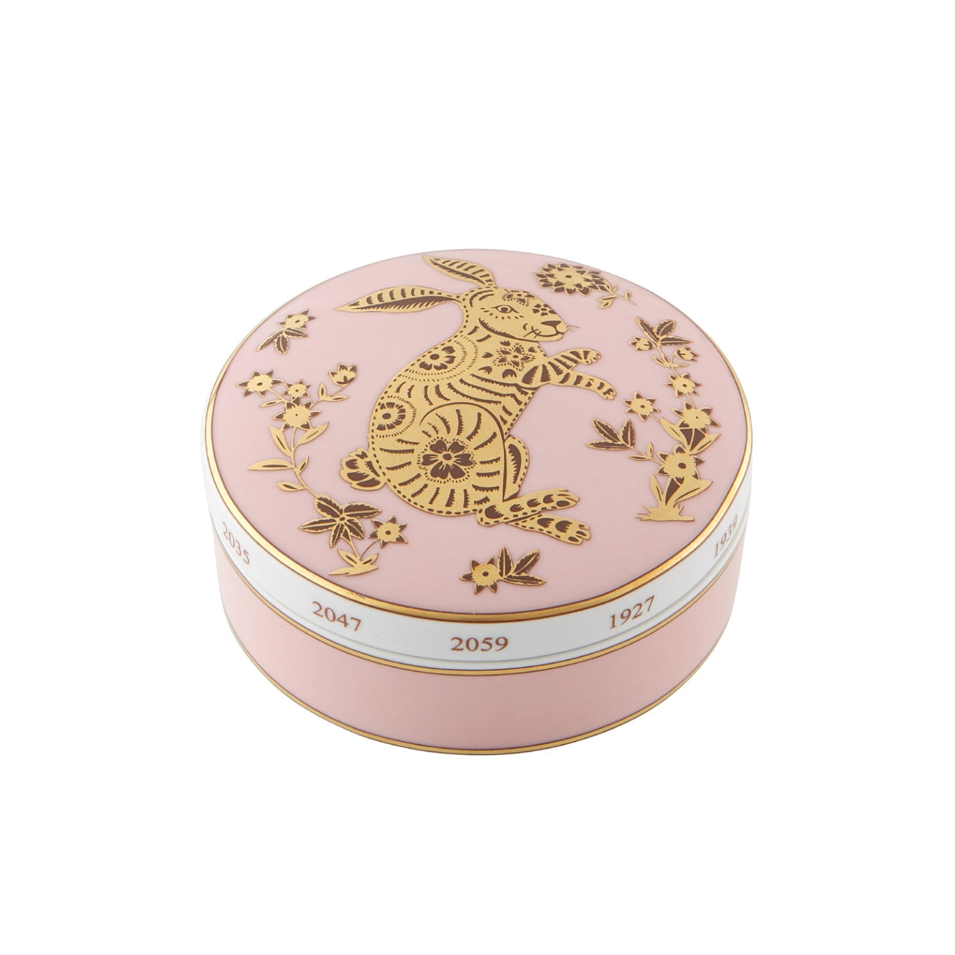 Vista Alegre Golden Large Round Box Rabbit