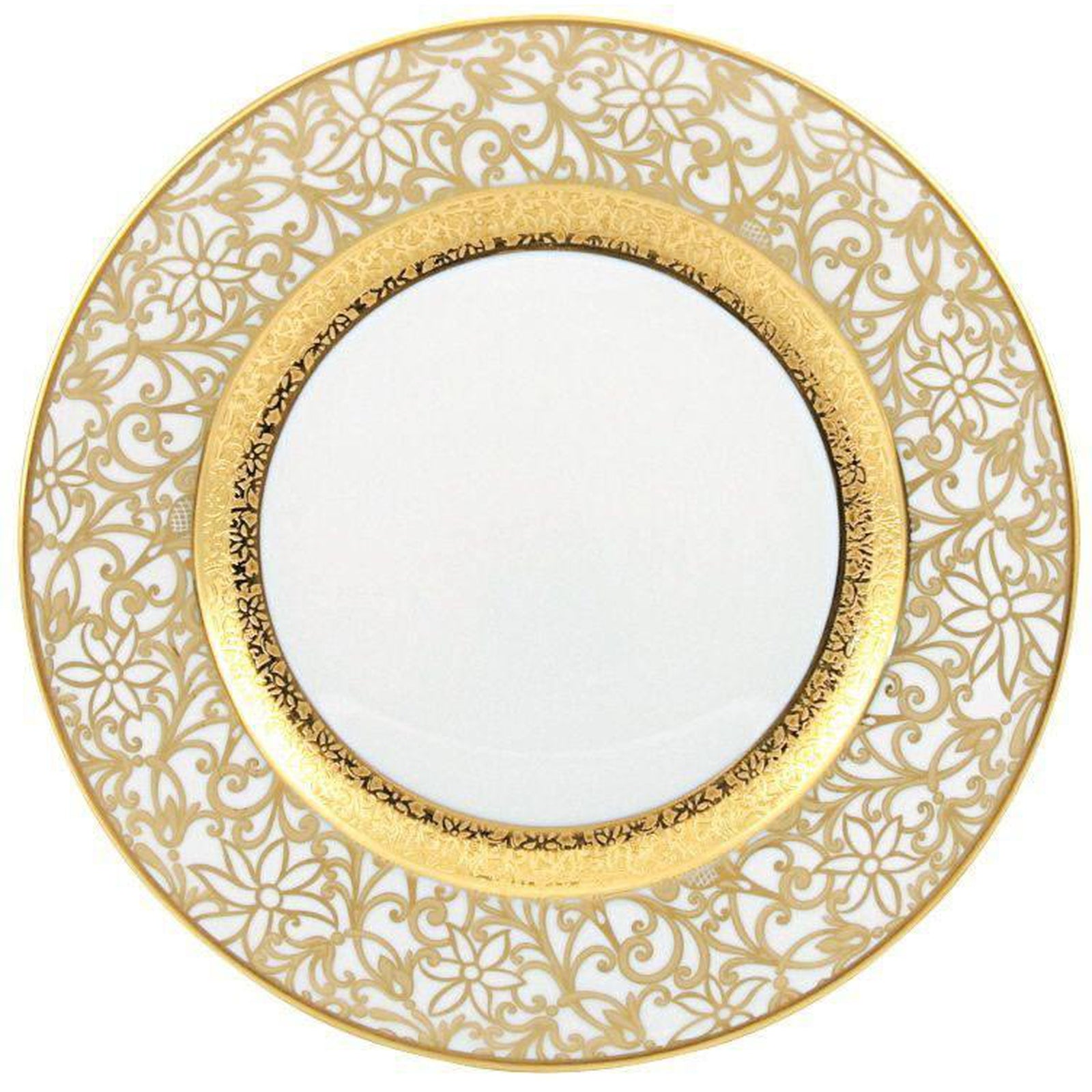 Raynaud Tolede Or/Gold White Salad Cake Plate