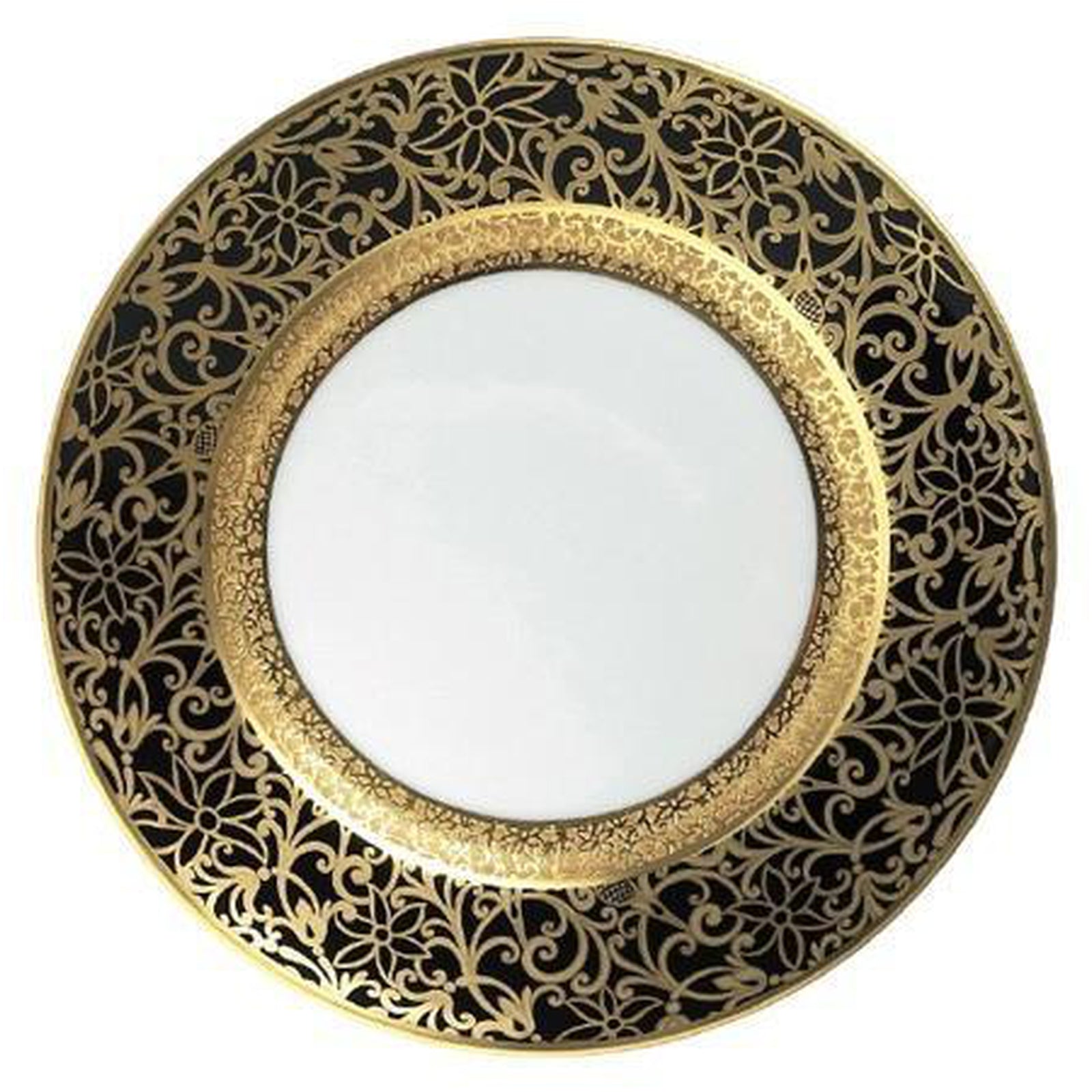 Raynaud Tolede Or/Gold Black Salad Cake Plate