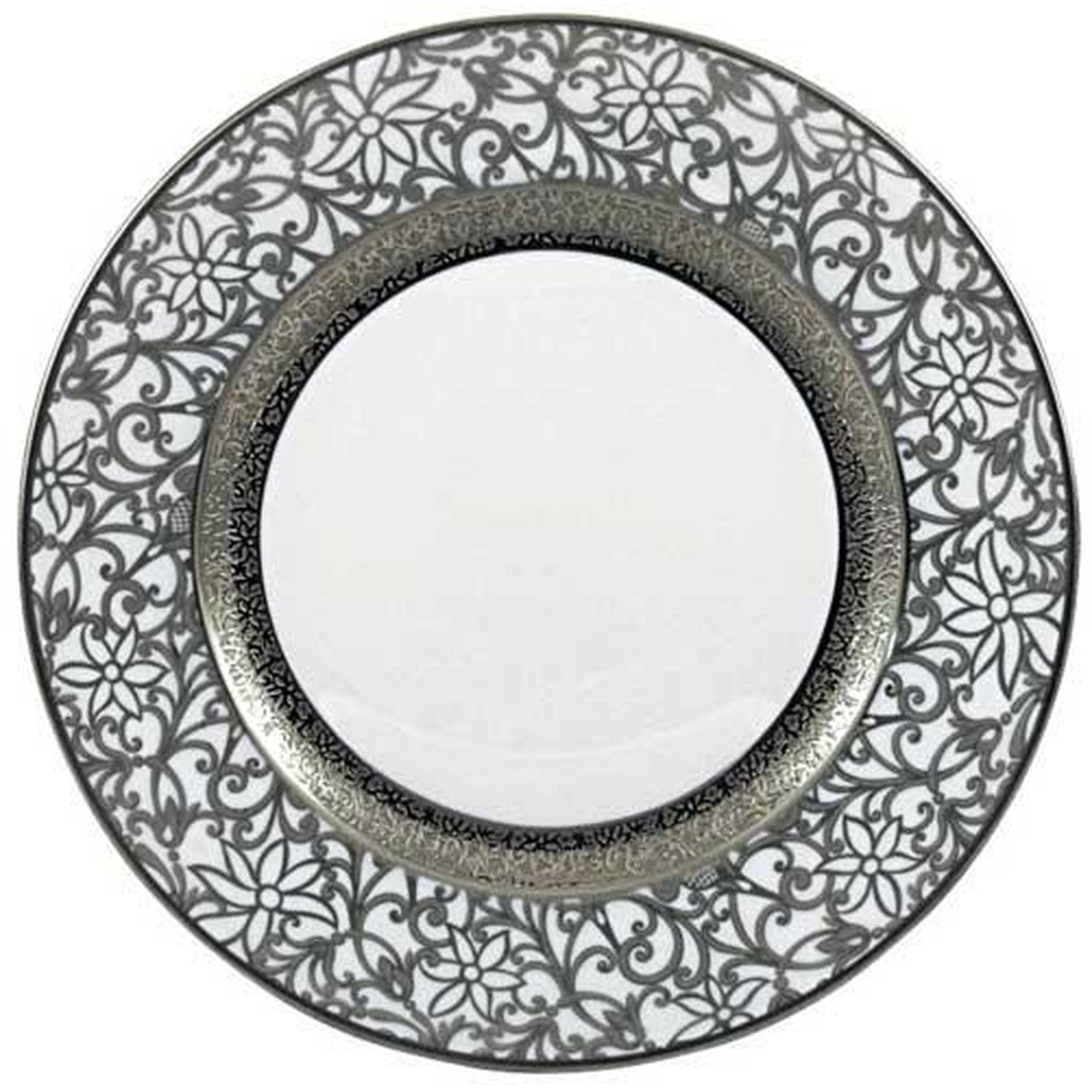 Raynaud Tolede Platinum White Salad Cake Plate