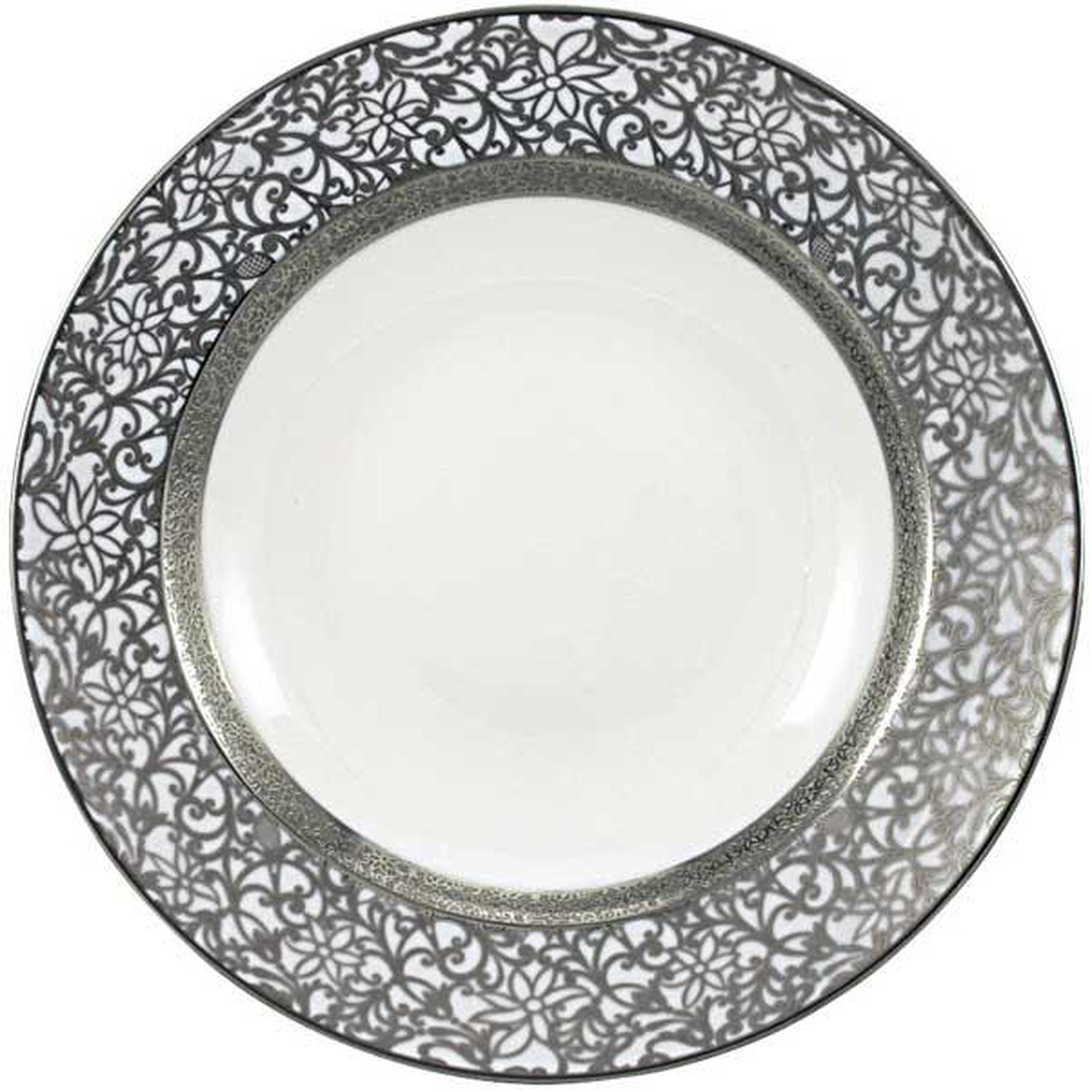 Raynaud Tolede Platinum White Deep Chop Plate