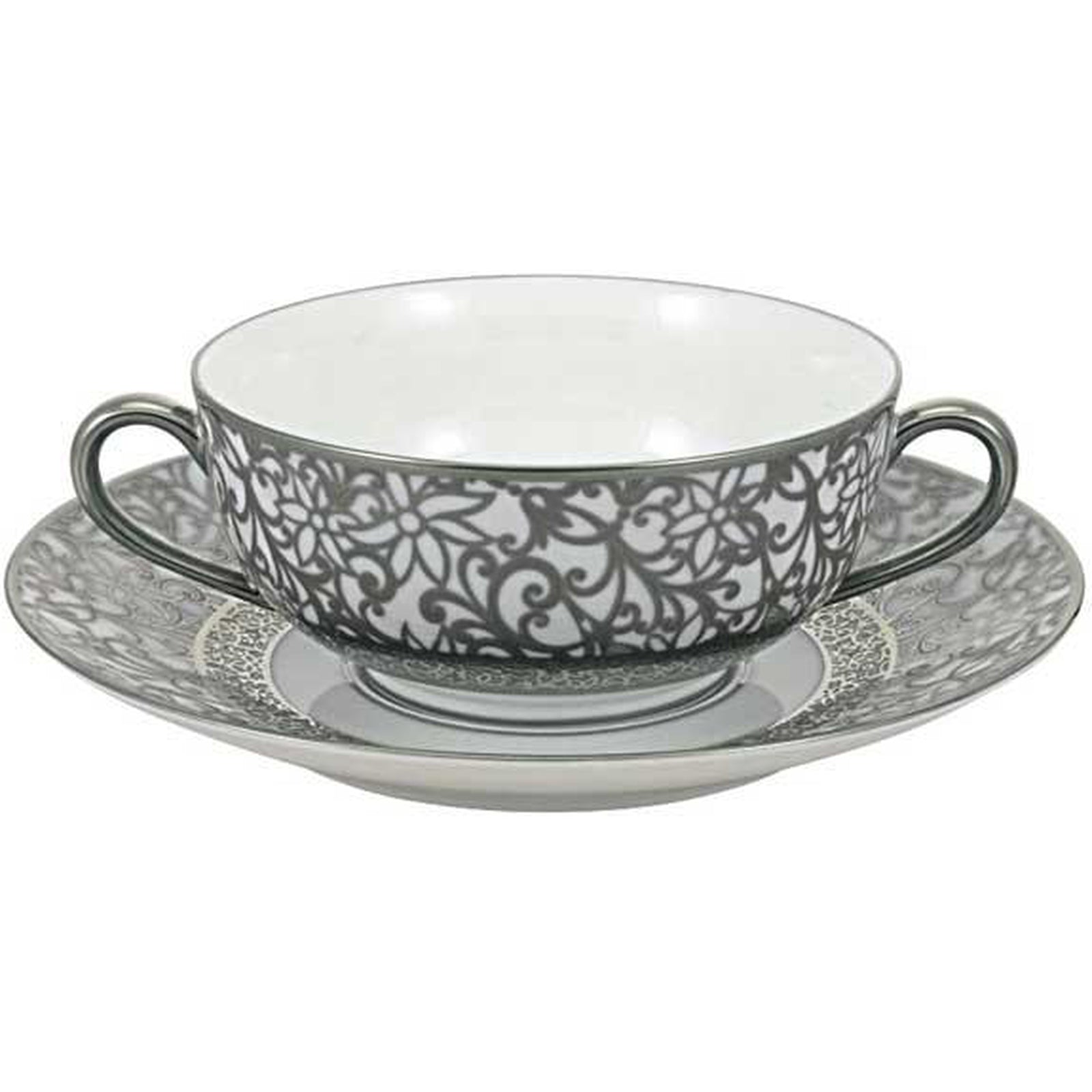 Raynaud Tolede Platinum White Cream Soup Saucer