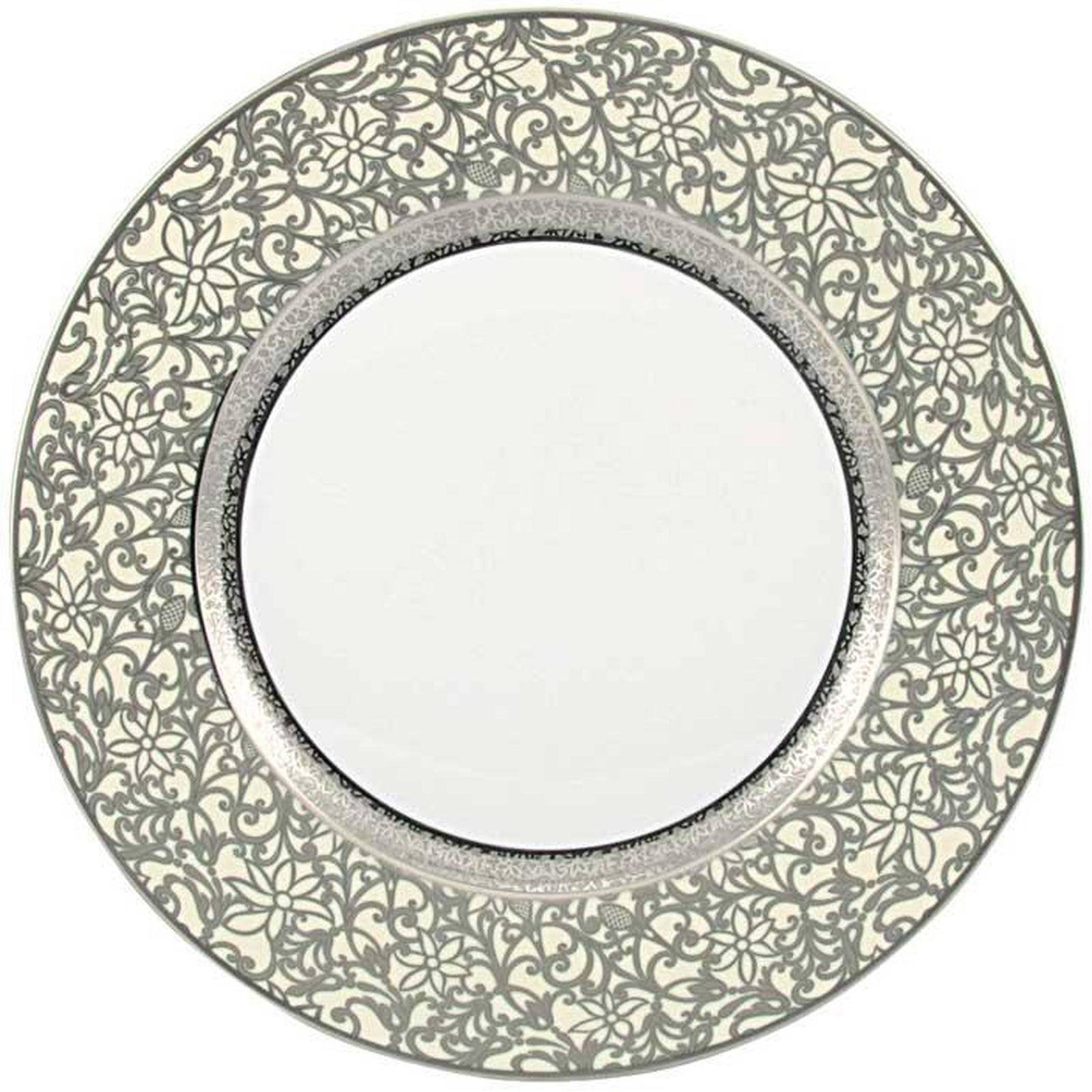 Raynaud Tolede Platinum Ivory Salad Cake Plate