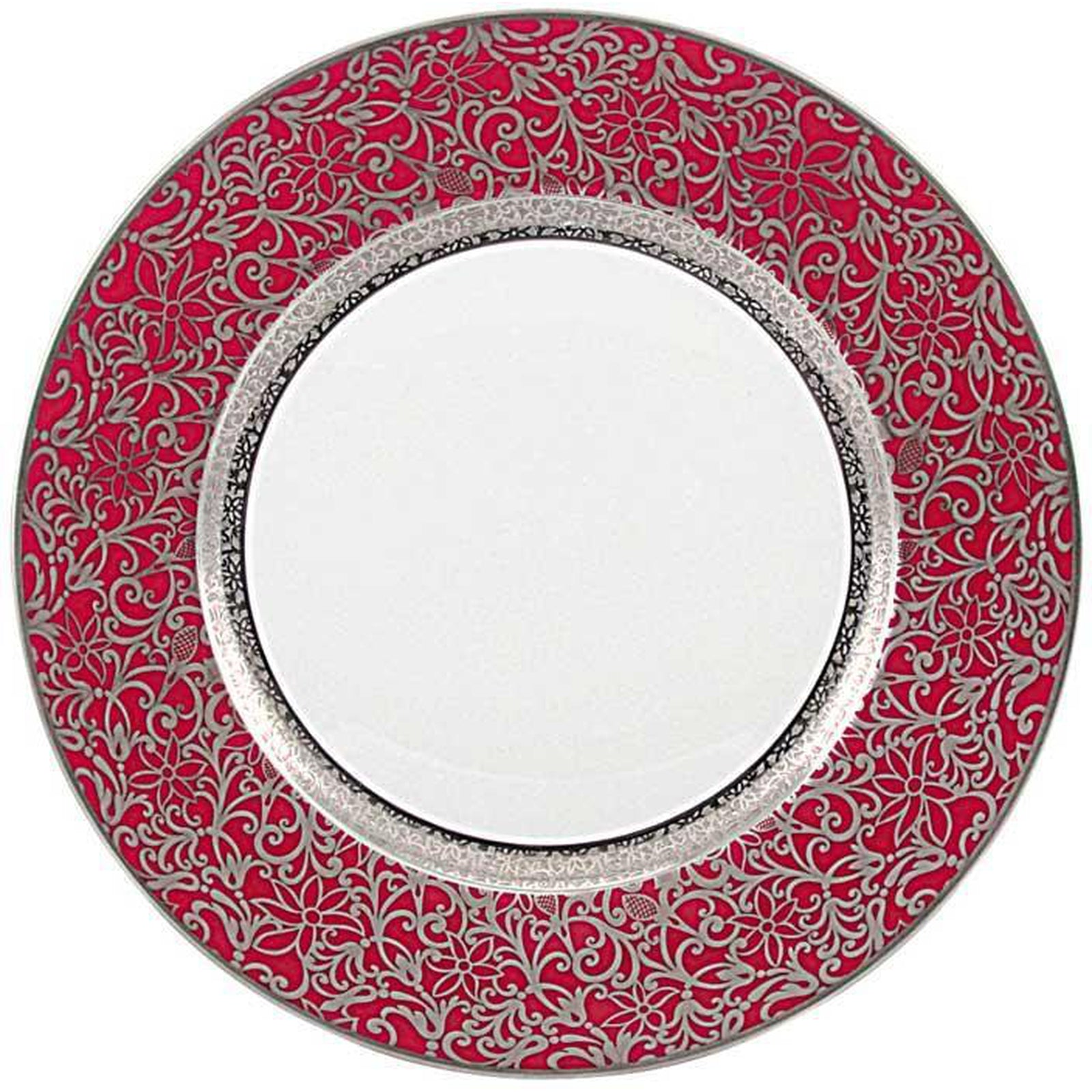 Raynaud Tolede Platinum Red Bread And Butter Plate