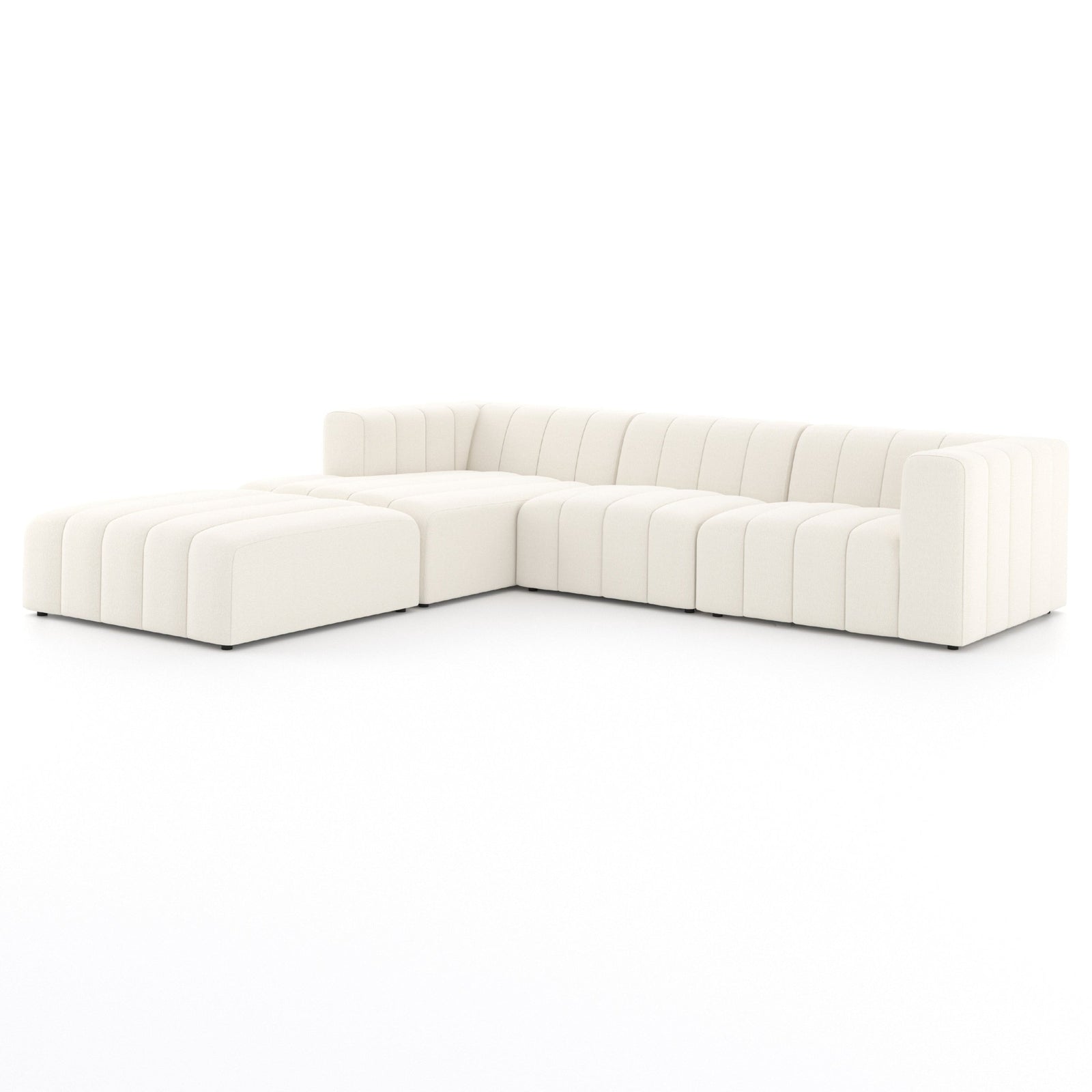 Four Hands Langham Channeled 3 PC Sectional with Ottoman