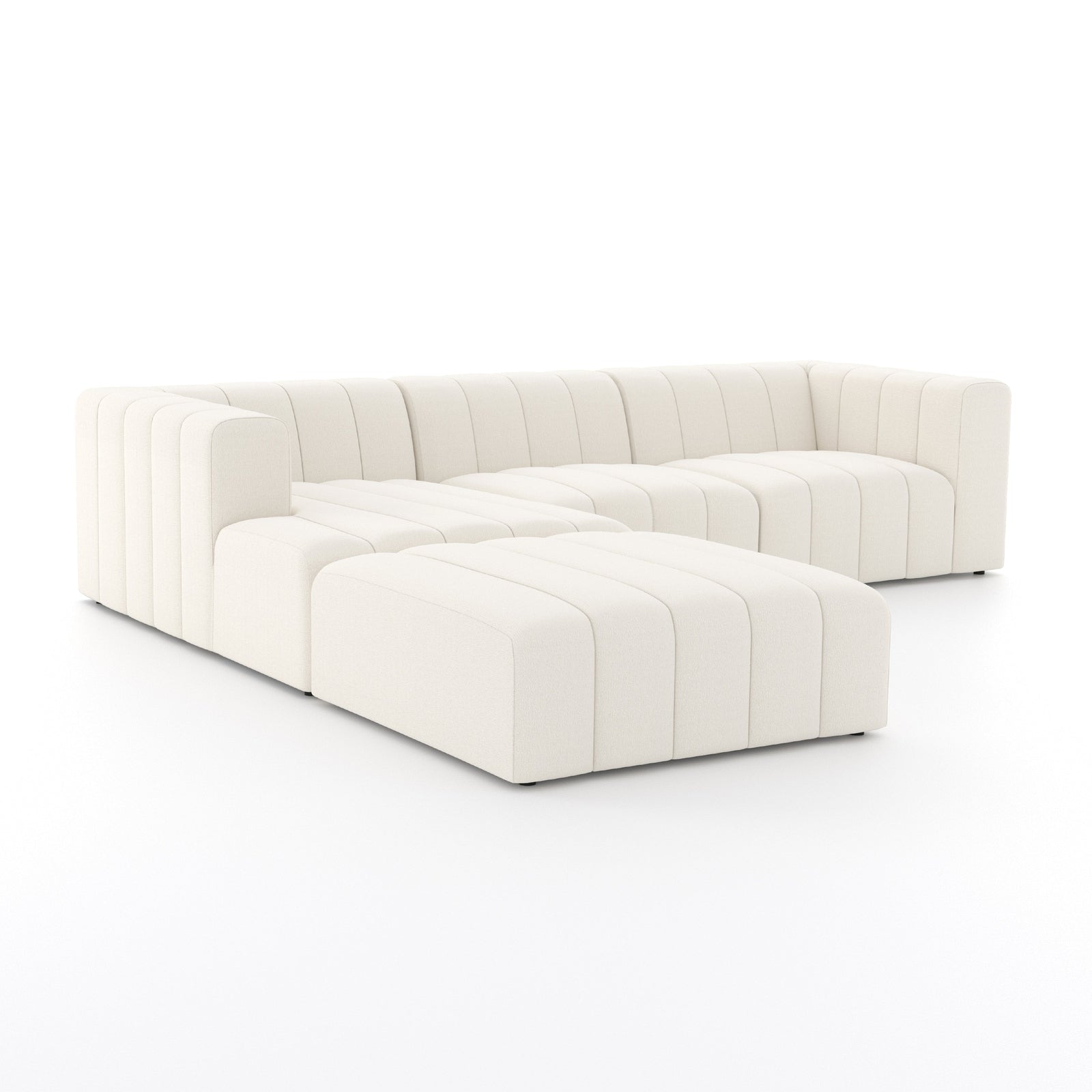 Four Hands Langham Channeled 3 PC Sectional with Ottoman