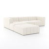 Four Hands Langham Channeled 3 PC Sectional with Ottoman