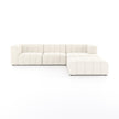 Four Hands Langham Channeled 3 PC Sectional with Ottoman