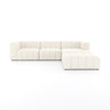 Four Hands Langham Channeled 3 PC Sectional with Ottoman