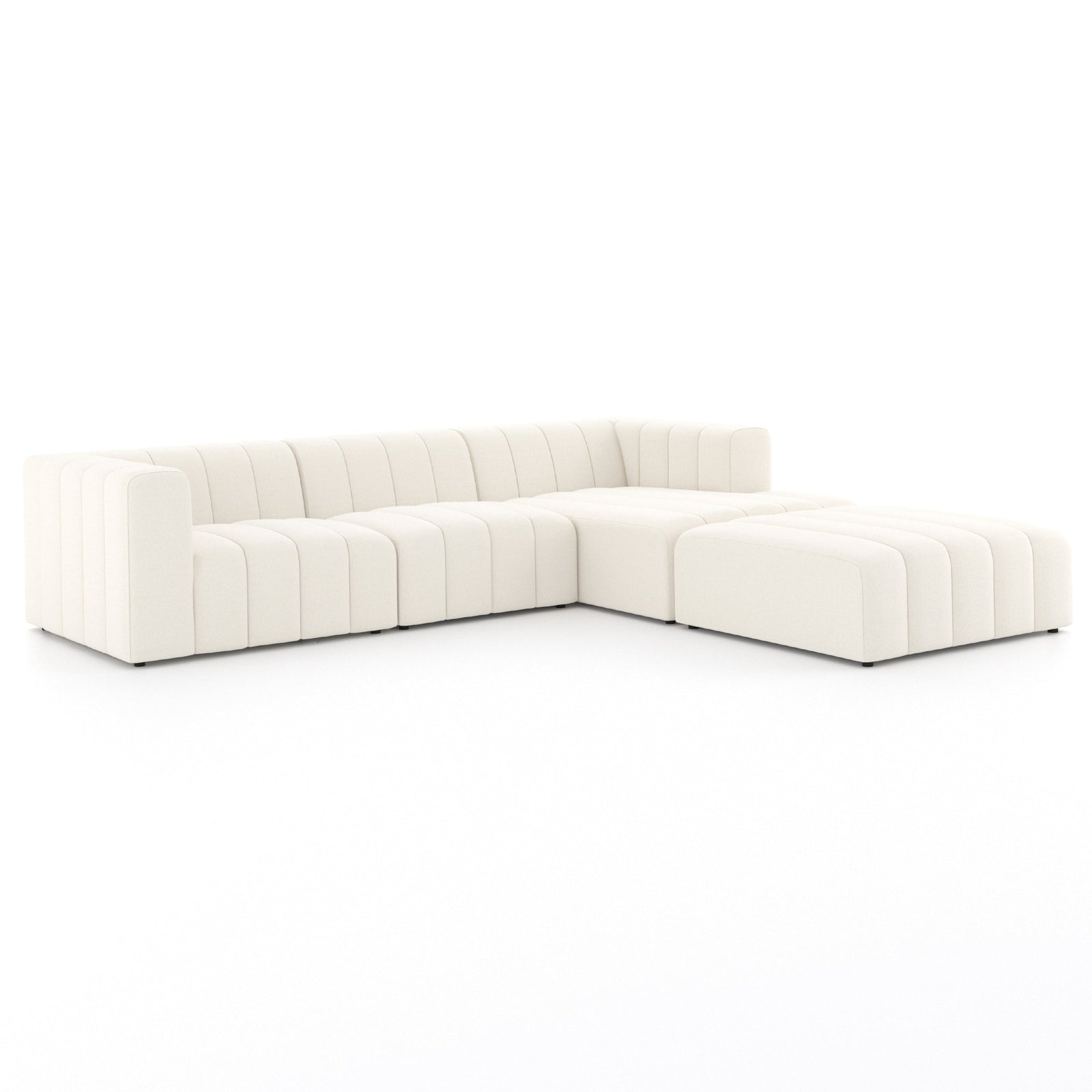 Four Hands Langham Channeled 3 PC Sectional with Ottoman