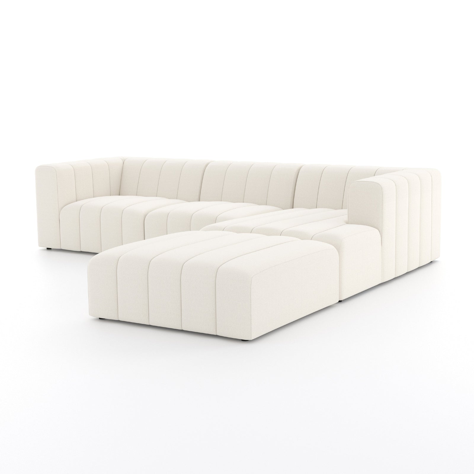 Four Hands Langham Channeled 3 PC Sectional with Ottoman