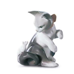 Lladro Cat and Mouse Figurine