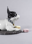 Lladro French Bulldog with Macarons Dog Figurine