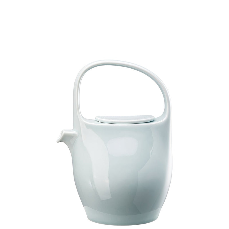Big Teapot, Wheel Thrown, Natural Wood Handle, Cream 60 Oz Teapot