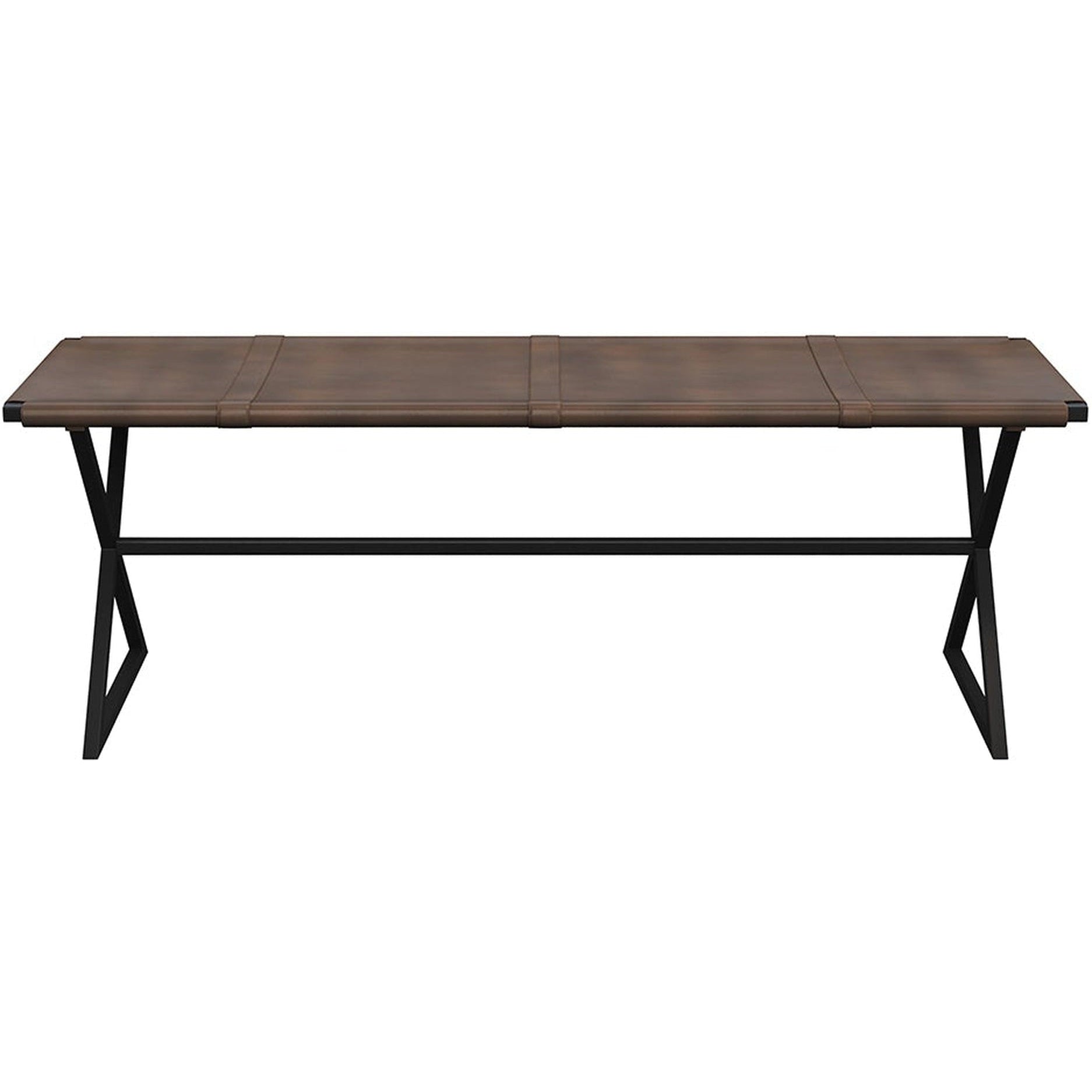 Sunpan Elon Bench - Vintage Cognac Leather