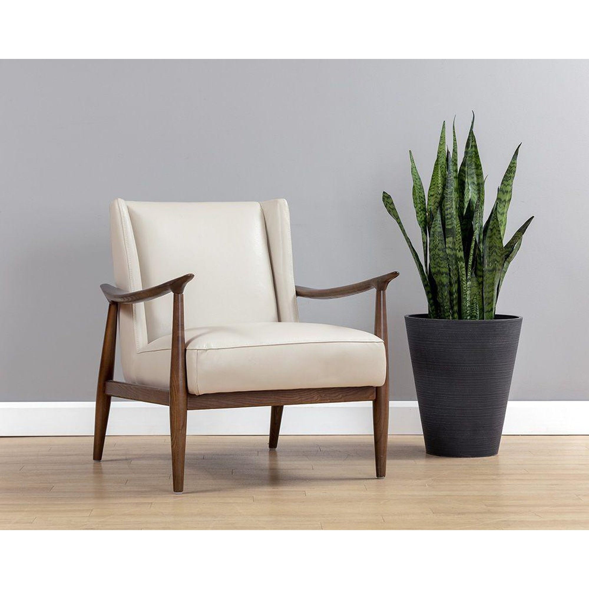 Sunpan Azella Lounge Chair - Manchester Stone Leather