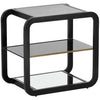 Sunpan Ambretta End Table - Black / Smoke Grey