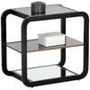 Sunpan Ambretta End Table - Black / Smoke Grey