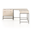 Four Hands Trey L-Shaped Desk System With Filing Cabinet