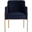 Sunpan Richie Dining Armchair - Antique Brass - Danny Navy