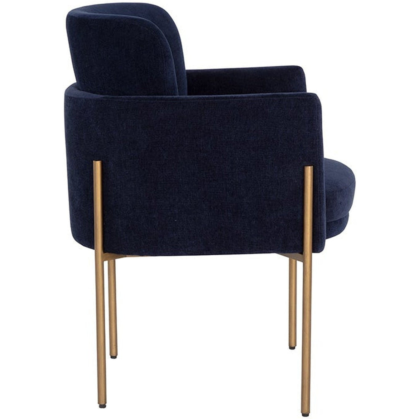 Sunpan Richie Dining Armchair - Antique Brass - Danny Navy