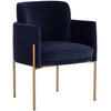 Sunpan Richie Dining Armchair - Antique Brass - Danny Navy