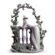 Lladro In The Balustrade Woman Sculpture