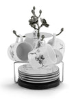 Michael Aram Black Orchid Demitasse Set with Stand