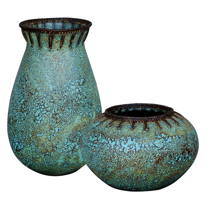 Uttermost Bisbee Turquoise Vases - Set of 2 — Grayson Living