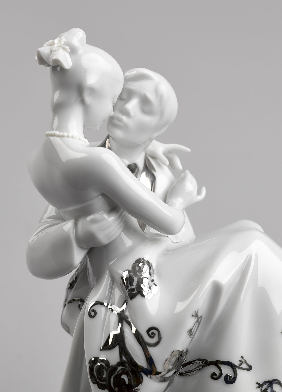 Lladro The Happiest Day Couple Figurine Silver luster