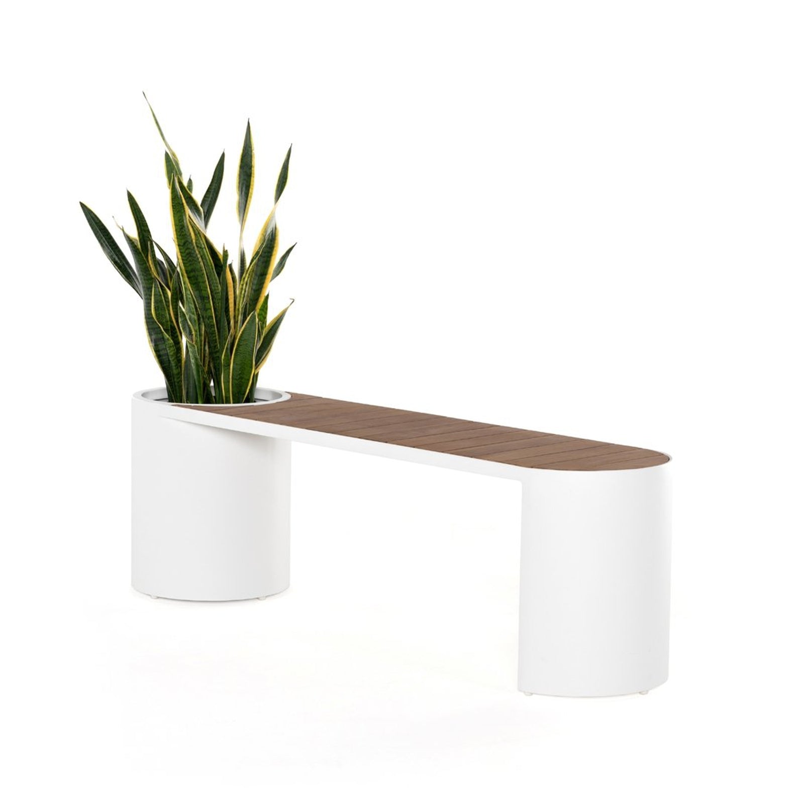 Kylen Outdoor Bench W/Planter-White