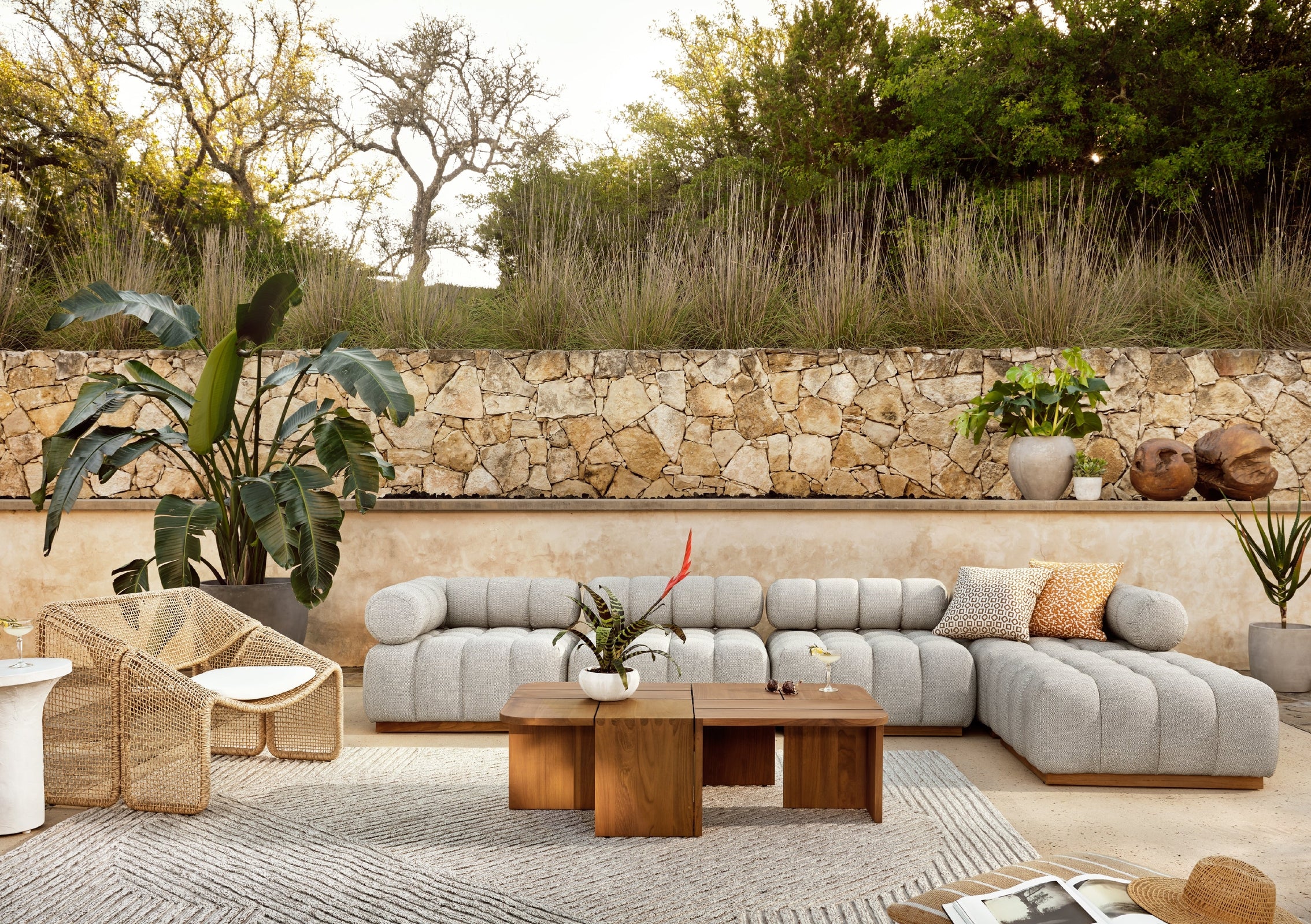 Roma Outdoor 4 PC Sectional with Ottoman