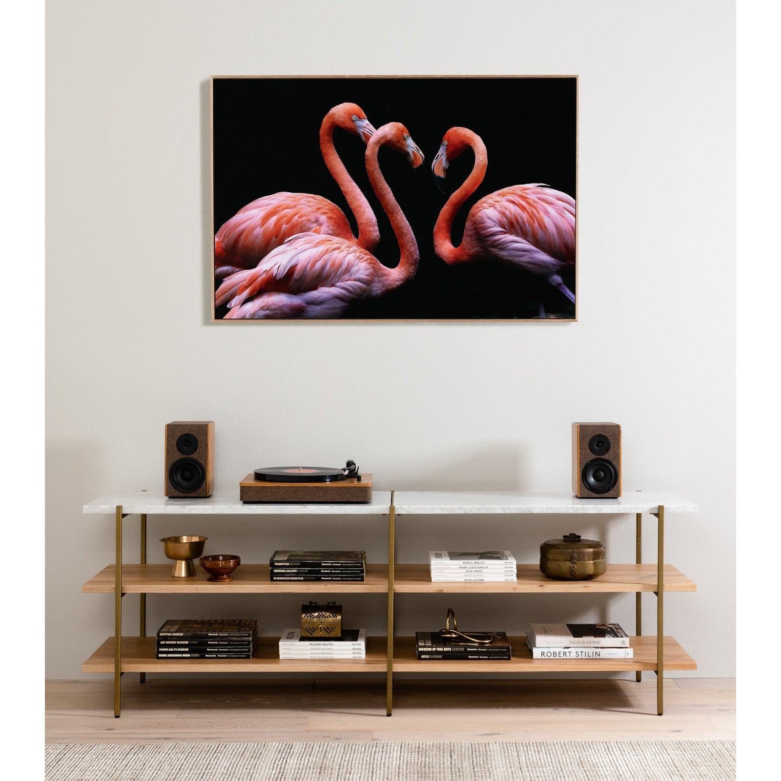 Three Flamingos by Getty Images