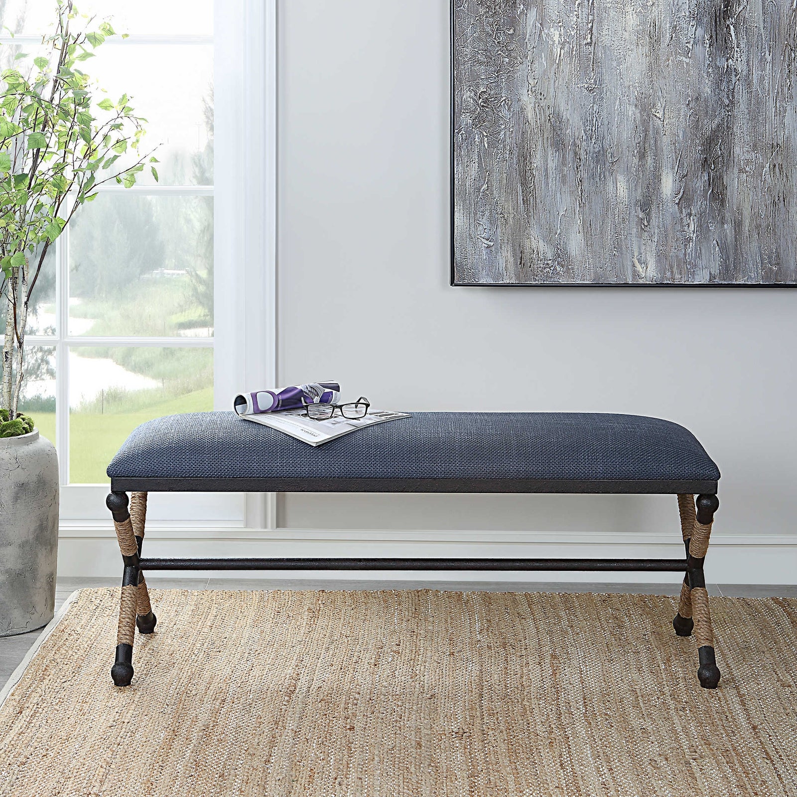 Uttermost Firth Rustic Navy Bench