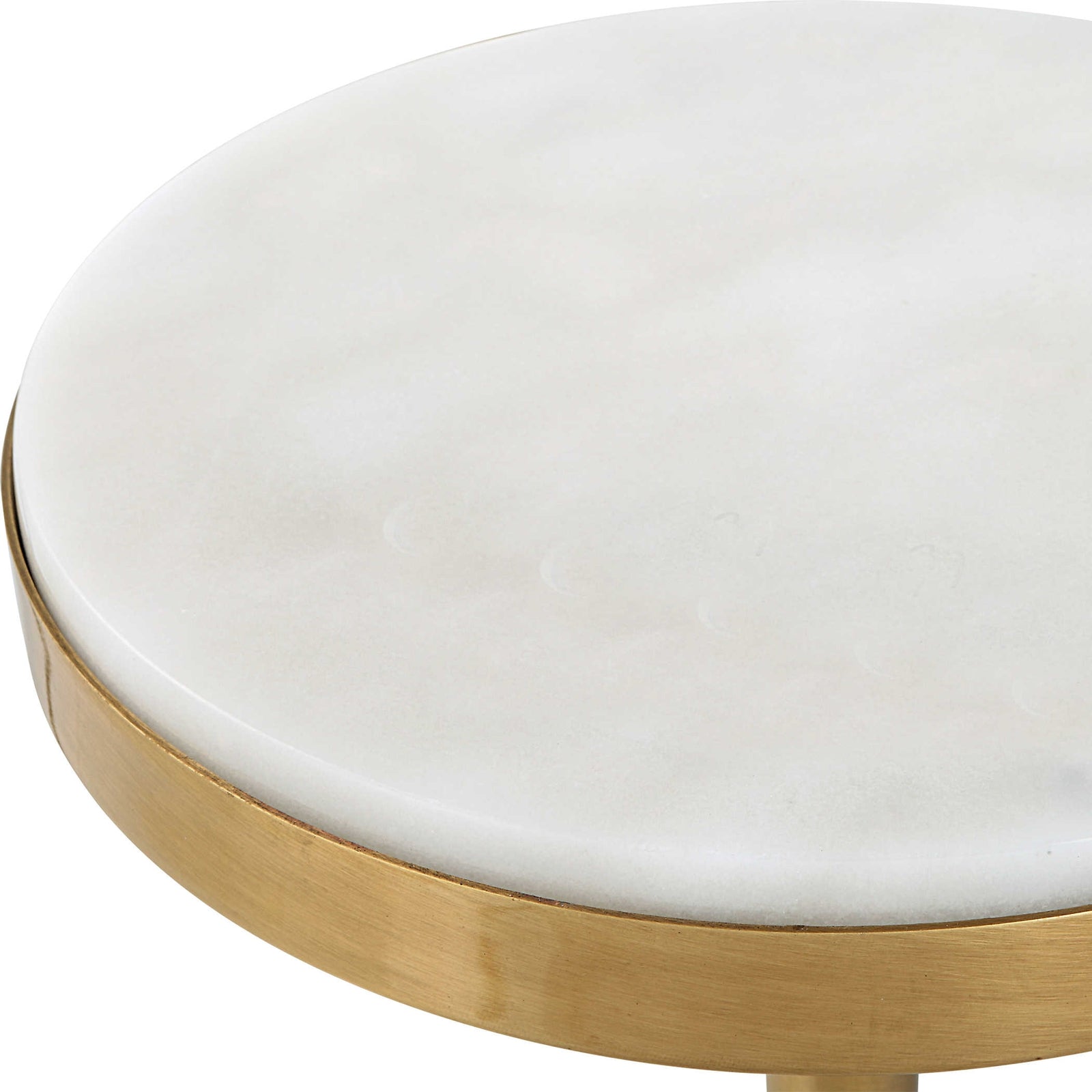 Uttermost Edifice White Marble Drink Table