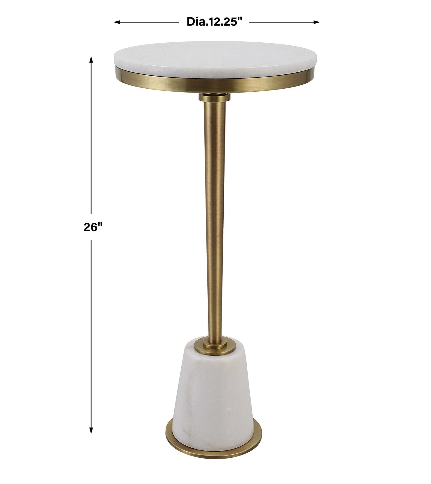 Uttermost Edifice White Marble Drink Table